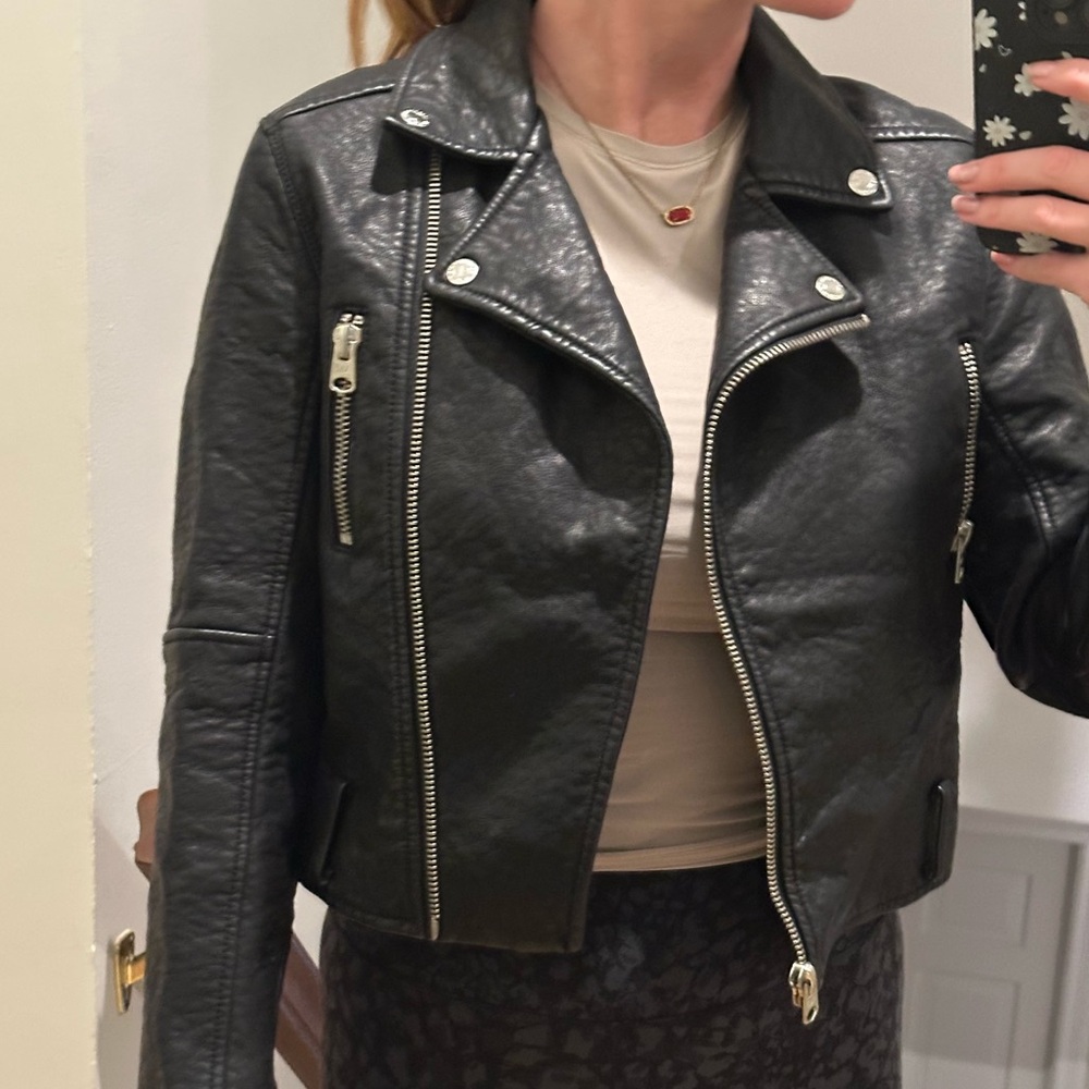 Abercrombie & Fitch Black Leather Moto Jacket